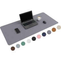 WURK Professional Desk Pad Leatherette - Organiseur de bureau - Inclut un clip pour câble - Gris - 120x60