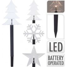 S.I.A. Lumières de Noël LED sur broche de terre IP44 + minuterie 5 pièces assorties
