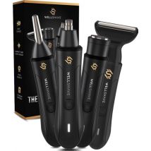 Wellshave 4 in 1 Nose Trimmer Ultimate - Tondeuse à sourcils et à poils d'oreilles tout-en-un - Tondeuse à poils de nez pour hommes - Tondeuse à sourcils