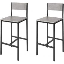 Sobuy Tabourets de bar - 2 fois - Gris - 38x40x95 cm.
