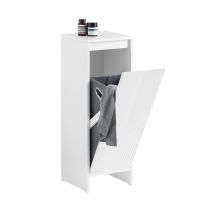 SoBuy BZR154-W Meuble à linge Meuble de salle de bains Meuble de rangement pour panier à linge avec 1 panier à linge amovible