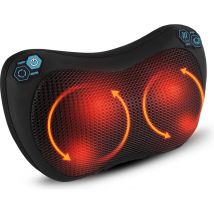 Qumax Coussin de massage - Fonction chaleur - Coussin de massage shiatsu électrique - Pour la maison et la voiture - Noir