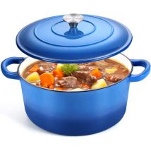 Castex Elegance Royal Casserole en fonte avec couvercle 26 cm - Poêle à induction - Casseroles en fonte - Bleu