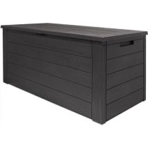 Coffre de jardin Woody - 324 litres 45x120x60 cm - Coffre à coussins de jardin - Anthracite/brun