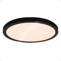 Goliving Plafonnier - Plafonnier - Led - Extra fin - Lumière blanc chaud - Chambre - Salle de bain - Salon - Ø 30cm - Noir