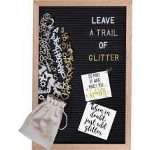 Gadgy Letterbord Zwart Vilt - Houten lijst 30x45cm - Inclusief 570 Kleuren Letters en 100 Icoontjes - Wanddecoratie Woonkamer - Leuk Cadeau - Verjaardagscadeau