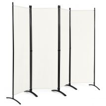 Coast 4-piece folding privacy screen partition wall for home office 220 x 51 x 173 cm white