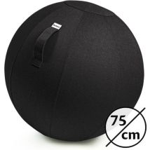 Ballon de Yoga - Backerz® - Boules d’Assise avec Housse - 75cm - Chaise de Bureau Ergonomique - Lin Anthracite - Noir