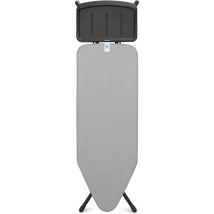 Brabantia Table à repasser C - avec support de réglage de la vapeur - 124 x 45 cm - Métallisé
