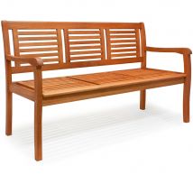 Casaria Banc de jardin en bois d'eucalyptus 153x90x60cm certifi√© FSC