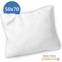 Oreiller orthopédiques en bambou Ella ® pour douleurs aux cervicales - 50 x 70cm - Mousse à mémoire de forme / Rembourrage en mousse à mémoire de forme - Ergonomique et orthopédique - Taie d'oreiller incluse