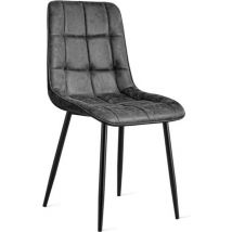 Refurna - Chaise de salle à manger Yerevan Microleather Anthracite