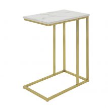 SoBuy FBT87-G Table d'appoint industrielle - Cadre doré - 48x61x30 cm
