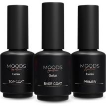 Moods Gellac Starter Pack - Primer - Base Coat - Top Coat - Gel Paint - LED Lamp Nail Polish - 7.3 ML