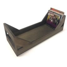 Rangement disques vinyles en bois caisse de rangement singles 7 pouces - 75 à 100 pièces - marron
