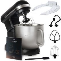 JAP Appliances Mastermix - Robot de cuisine (1000W) - Robot de cuisine avec 6 vitesses et fonction pulse - Mixeur avec bol de 5,7 litres - Séchoir à casseroles inclus - Noir mat