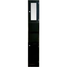 Armoire de toilette - armoire colonne salle de bain chambre ou couloir - avec miroir - hauteur 180 cm - noir