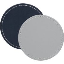Sous-verres Creative Tops 10 cm en cuir synthétique gris/bleu 4 pièces