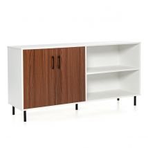 Armoire buffet moderne Armoire crédence avec portes ouvertes et compartiments Armoire de cuisine avec pieds en métal Armoire de bar
