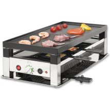 Appareil à raclette et à pierrade - Solis - 5 en 1 pour 8 personnes Argent/Noir