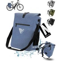 MIVELO sacoche vélo pour porteur - sacoche 3 en 1 sac à dos sac à bandoulière - 100% étanche et sans PVC - sacoche vélo avec sacoche amovible pour ordinateur portable