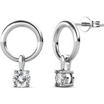 Boucles d'oreilles pour femmes avec cristaux - Yolora - Argent