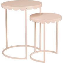 Table d'appoint - Mica Decorations - Lot de 2 - H51 x Ø40 cm - Métal - Rose clair