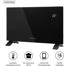 Sinji Radiateur électrique - Convecteur - Radiateur électrique - Chauffage - Smart App - 20 m2 - 1500 watts - Noir