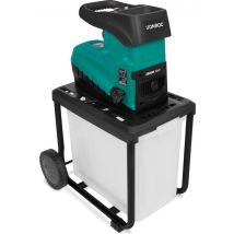 VONROC Silent Shredder/Shredder 2800W - Pour les branches jusqu'à Ø45mm - Bac de ramassage 60L & bâton de poussée inclus
