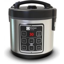 KitchenLove Rice Cooker with Steamer - 1.8L - Multicooker - Rice Cooker - Slow Cooker - Black stainless steel
