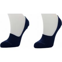 Marcmarcs - 2 paires de chaussettes de baskets invisibles - bande antidérapante au talon - taille 42 - Bleu