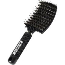Achaté Anti Klit Haarborstel - Curved - Vernieuwde Kwaliteit - Detangle Brush - Zwart