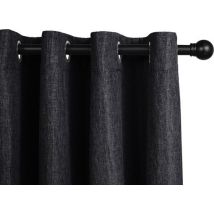 Lifa Living - Rideaux de luxe noirs - obscurcissement noir - polyester - avec 8 anneaux de suspension - 150 x 260 cm
