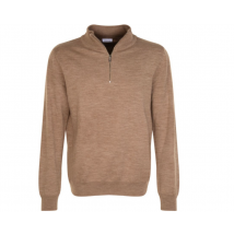 Seidensticker - pull à quart de zip pour Homme - beige mélangé - Taille XXL - 100% laine mérinos