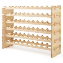 Coast Modular Wine Rack Stackable - Convient pour 60 bouteilles - 6 couches - Finition en bois naturel