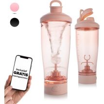 Nimma® Shake Cup électrique - avec mixeur - 700ml - avec récipient à poudre - rechargeable par USB - livre électronique inclus - rose