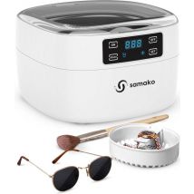 Nettoyeur à ultrasons professionnel - Appareil de nettoyage - Bain à ultrasons - Lunettes - Bijoux - Montre - Pinceau de maquillage - Blanc