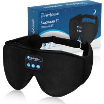 PurelyGoods® Masque de sommeil Bluetooth 5.3 - Masque de sommeil pour les yeux - 3D - 100% occultant - pour femmes et hommes