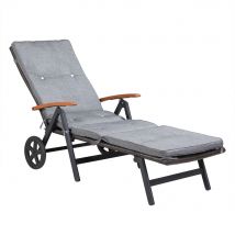 Detex Garden Cushion Lounger Tami Sun Lounger Cushion Breathable - Grey melange