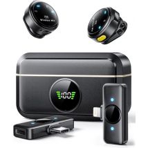 Gatson ProMic - Microphone sans fil - 2 mini-pièces - 3 niveaux de réduction du bruit - Micro - USB-C/Lightning - Plug & Play - Bluetooth