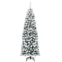 Coast Pencil Sapin de Noël avec neige - Avec base en métal - 180 cm