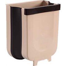 Poubelle pratique - Poubelle de comptoir - Poubelle coulissante - Poubelle de cuisine - BEIGE