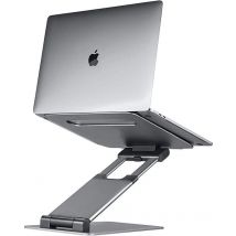 LURK® Laptop Stand Ergonomic - Laptop Raiser en aluminium - Travailler debout - Ajustable et pliable - Silver