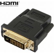 Techvavo® Adaptateur DVI 24+1 vers HDMI - Convertisseur DVI 24+1 mâle vers HDMI femelle - 1080P
