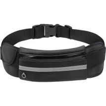 Ceinture de course Garpex® - Sac banane - Support de téléphone pour la course - Sac de course - Sac banane pour femmes et hommes - Course à pied - Taille unique - Noir
