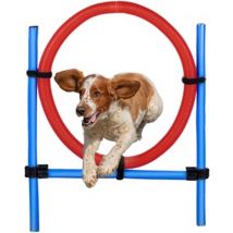 maxxpro Agility Ring - Set d'agility pour chiens - 85 x 3 CM - Plastique - Bleu/Rouge