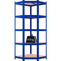 Monzana Meuble à Etagères - Sans Vis 5 Etagères MDF 180x70x40cm - Bleu