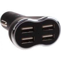 Chargeur de voiture Dunlop Quadruple 12/24 Volt 4.8a Noir