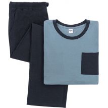 Milanoro - Pyjama homme en coton - Bleu - XXL