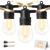 Guirlande lumineuse extérieur - EverNeeds - avec câble lumineux - 15 LED - 15 mètres - IP65